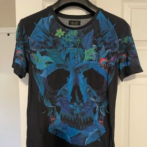 Floral skull Zara T-shirt